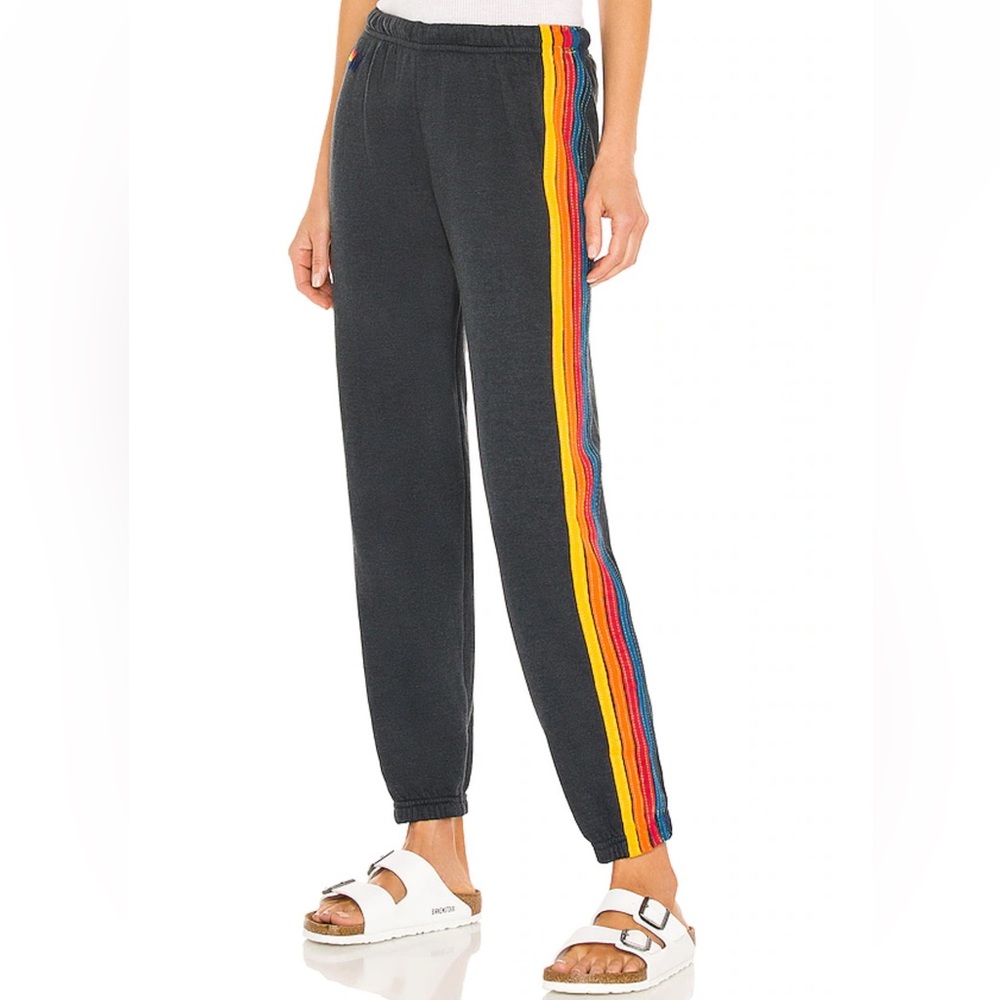 AVIATOR NATION 5 Velvet Stripe Sweatpants Charcoal, Excellent Condition, XS